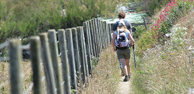 Walking on the coastal path