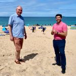 Scott Mann and Patrick Langmaid on Mother Ivey’s Bay beach